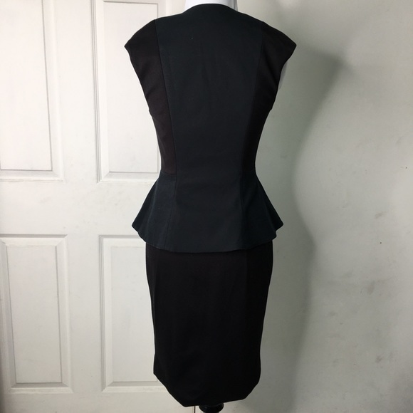Ted Baker Womens Black Sleeveless Full Zip Peplum Sheath Dress Size 1 Small - Picture 11 of 13